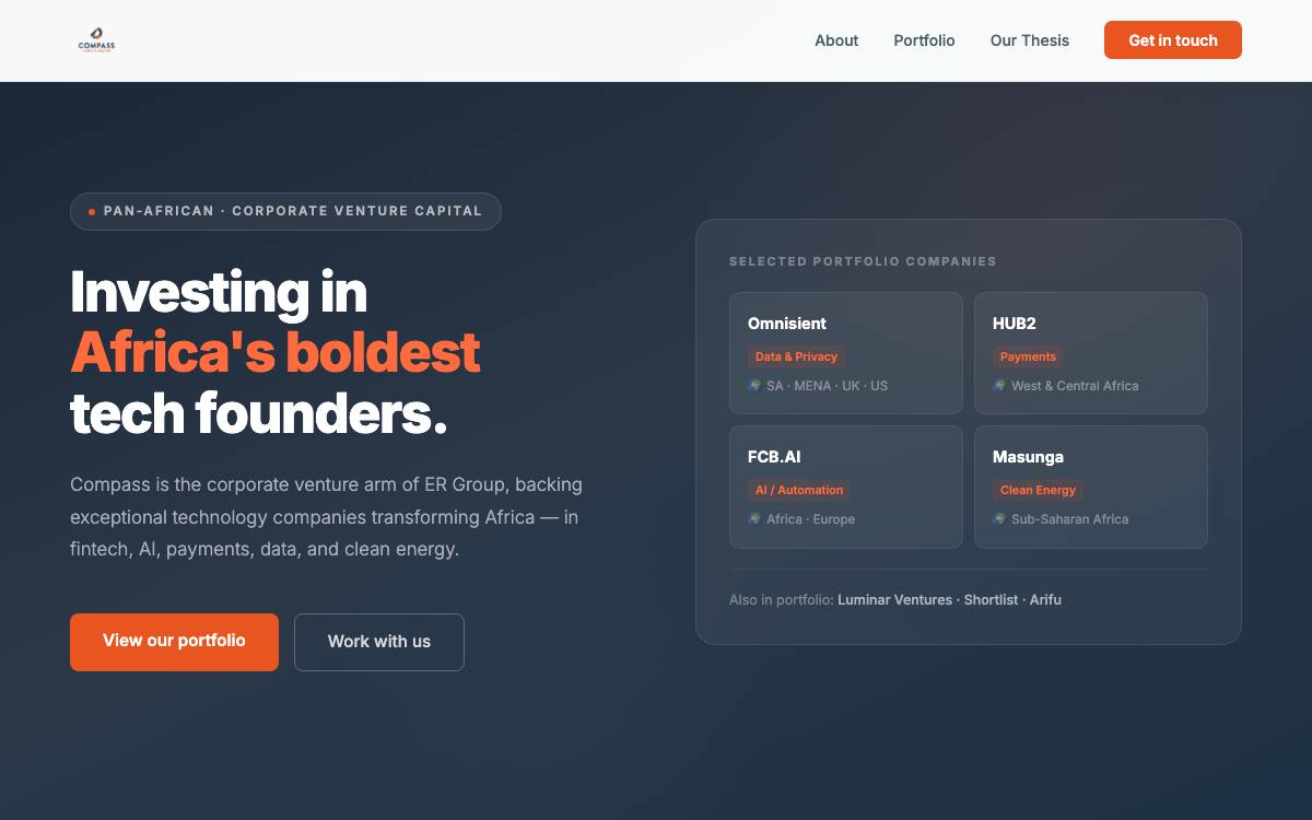 Compass Venture Capital website preview