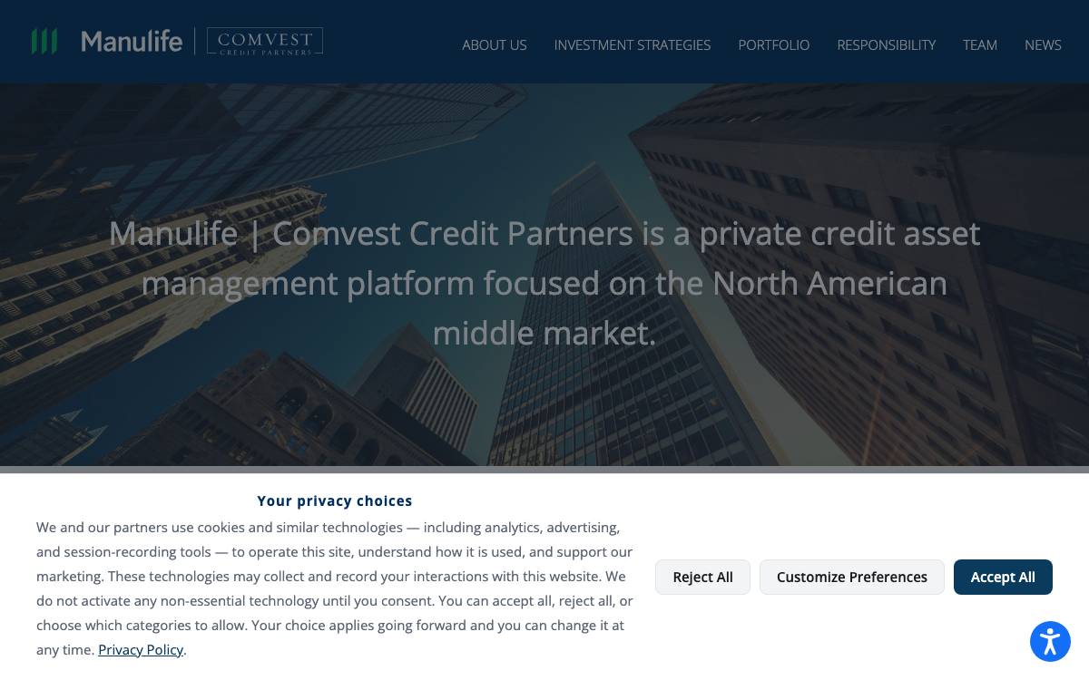 Comvest Credit website preview