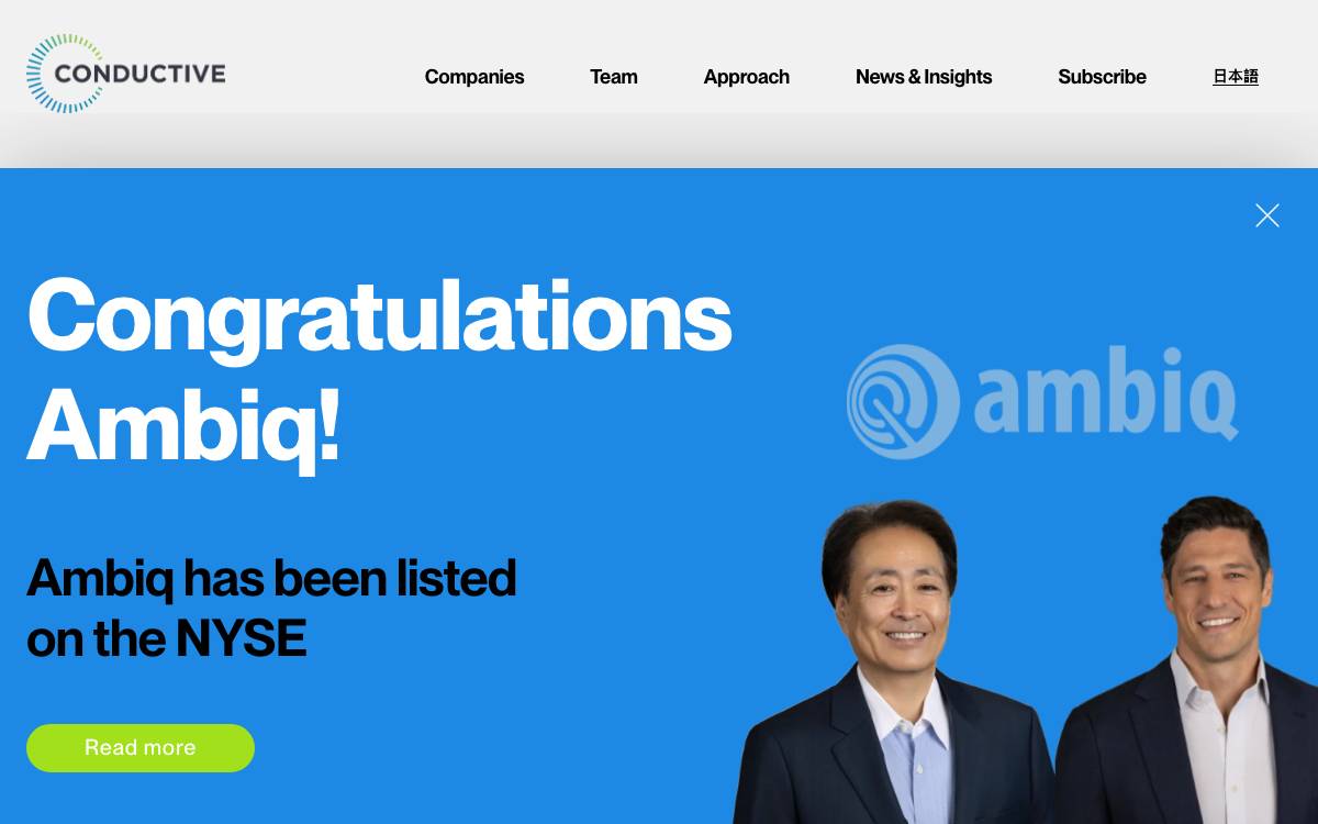 Conductive Ventures website preview