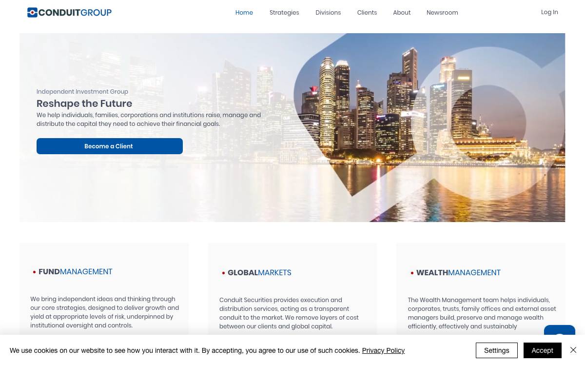 Conduit Asset Management website preview