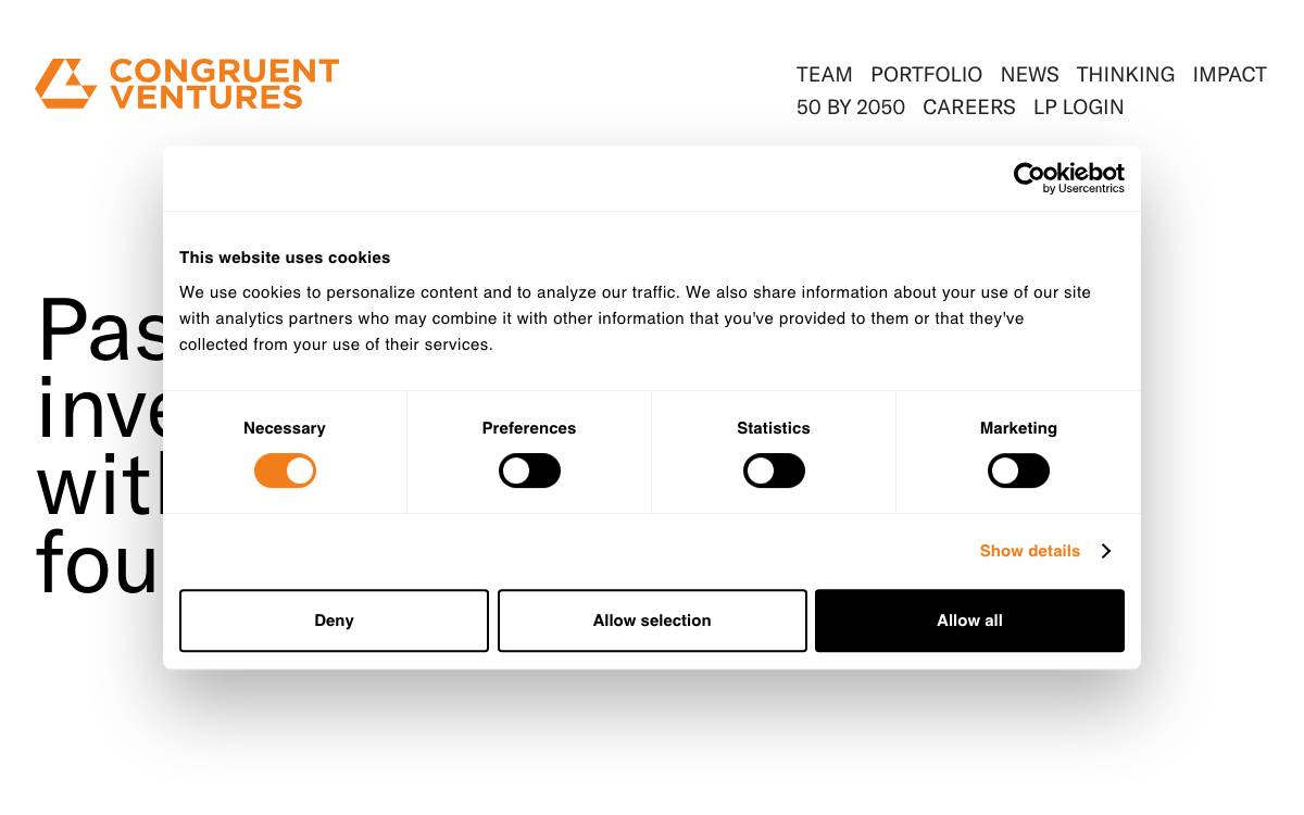 Congruent Ventures website preview