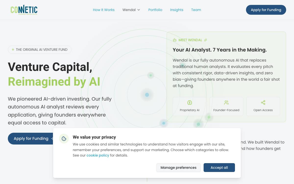 Connetic Ventures website preview