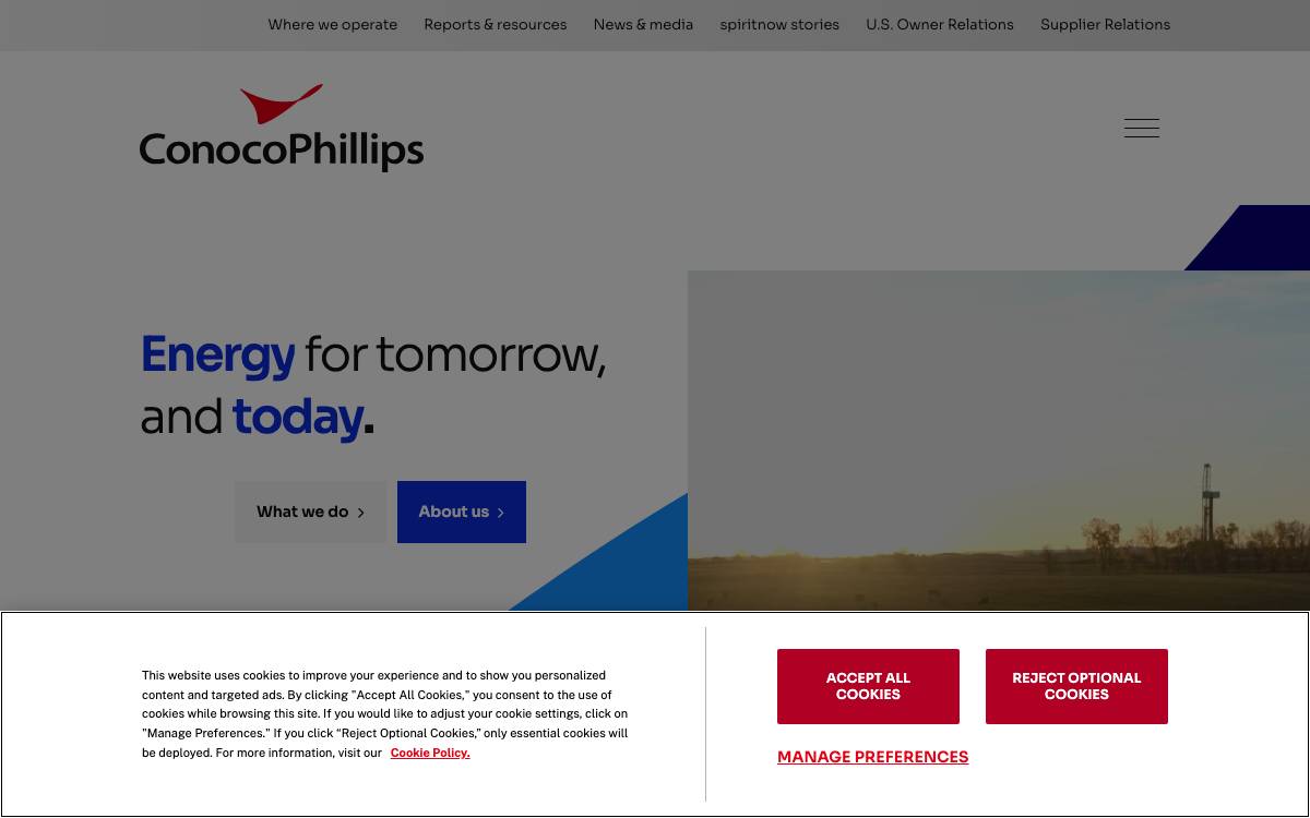 ConocoPhillips Technology Ventures website preview