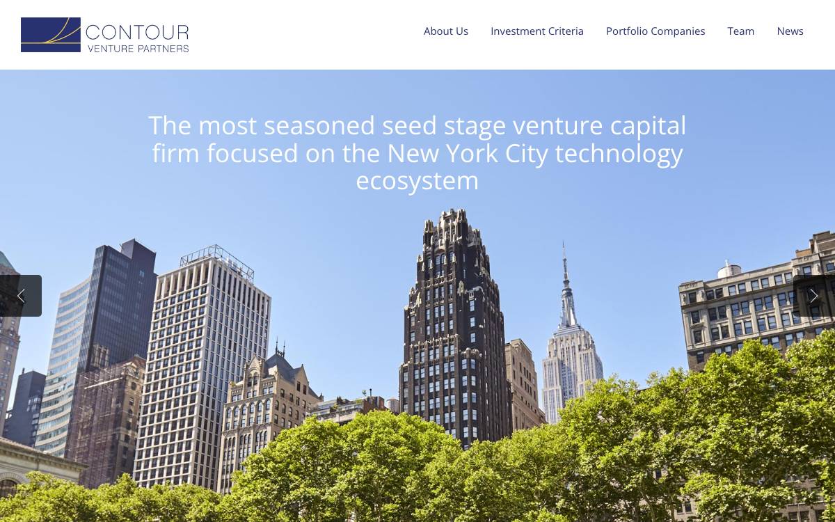 Contour Venture Partners website preview