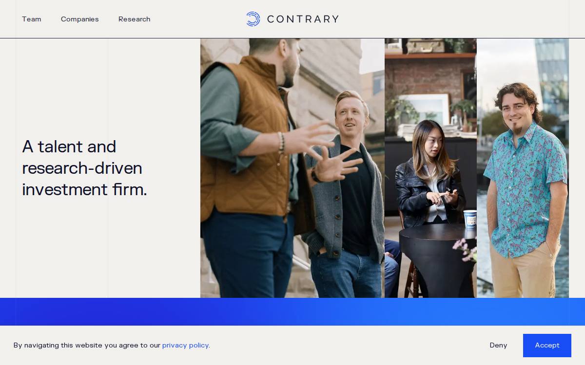 Contrary Capital website preview