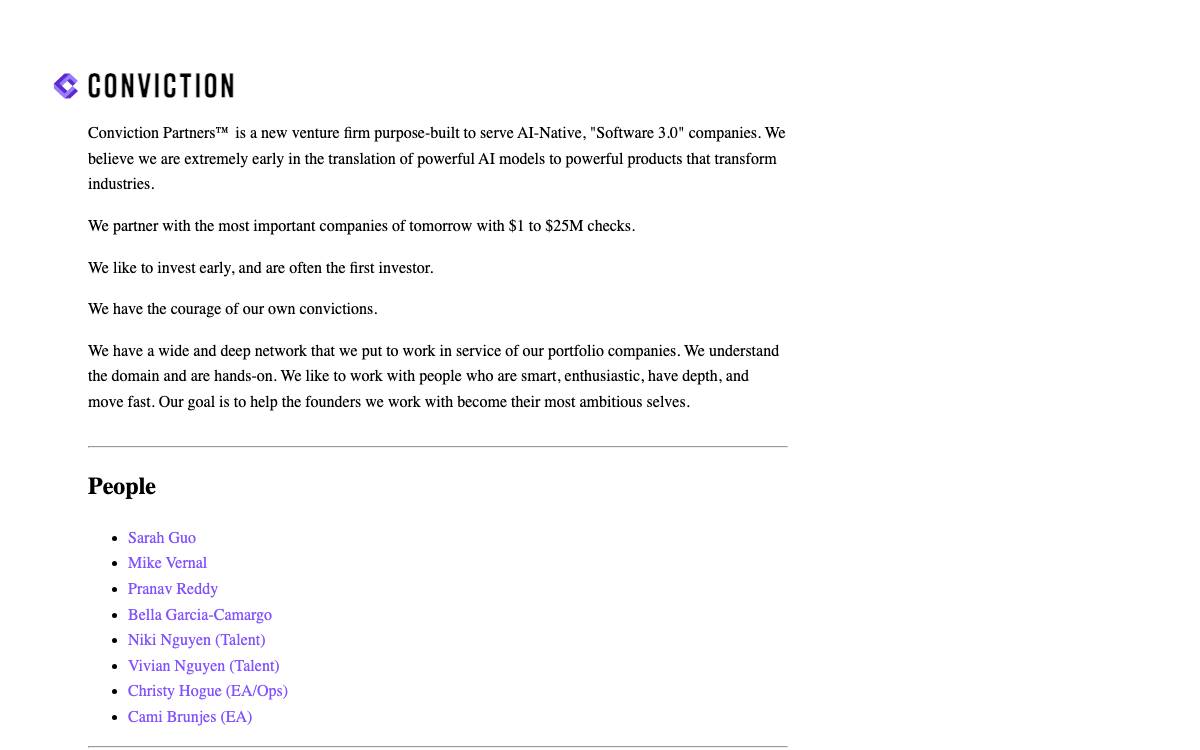 Conviction website preview