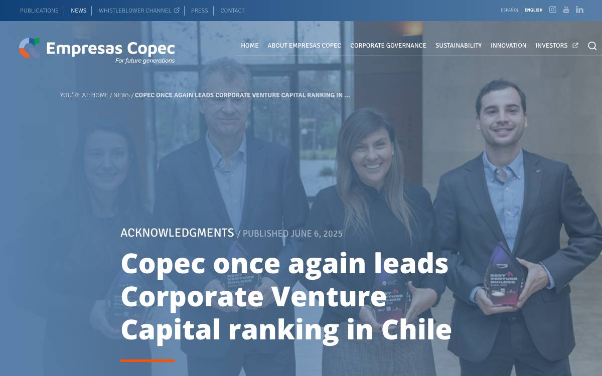 Copec Wind Ventures website preview