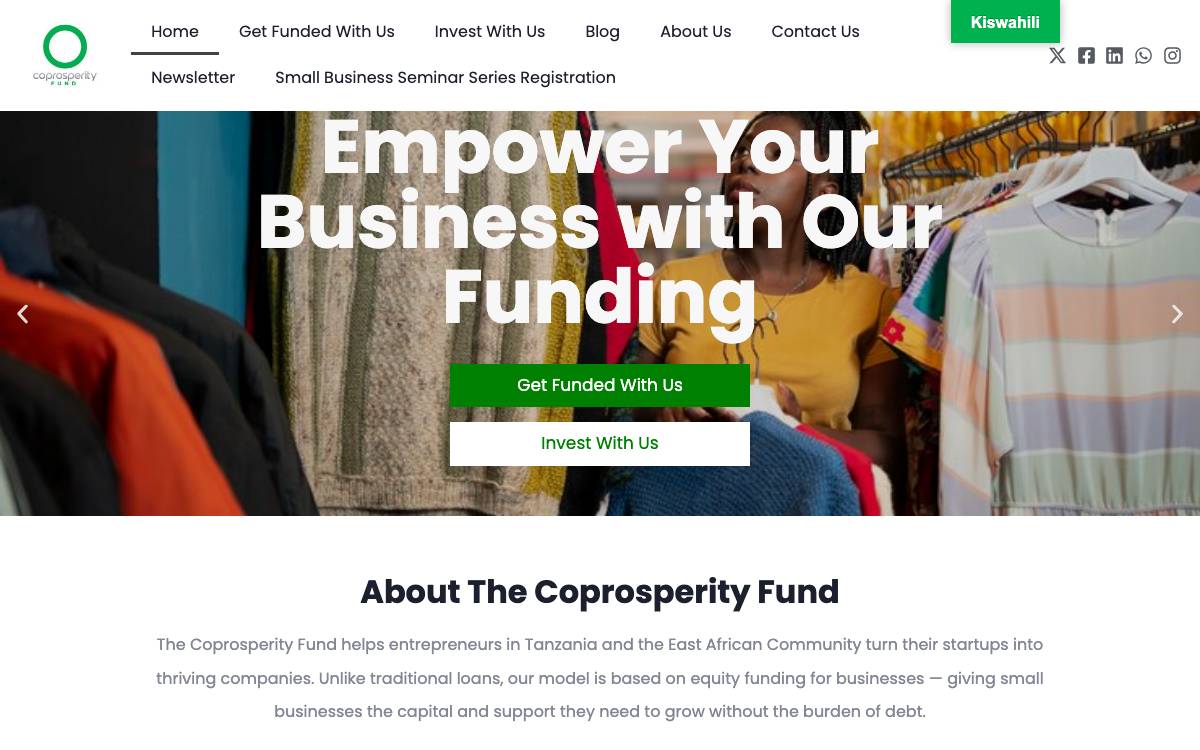 Coprosperity Fund website preview
