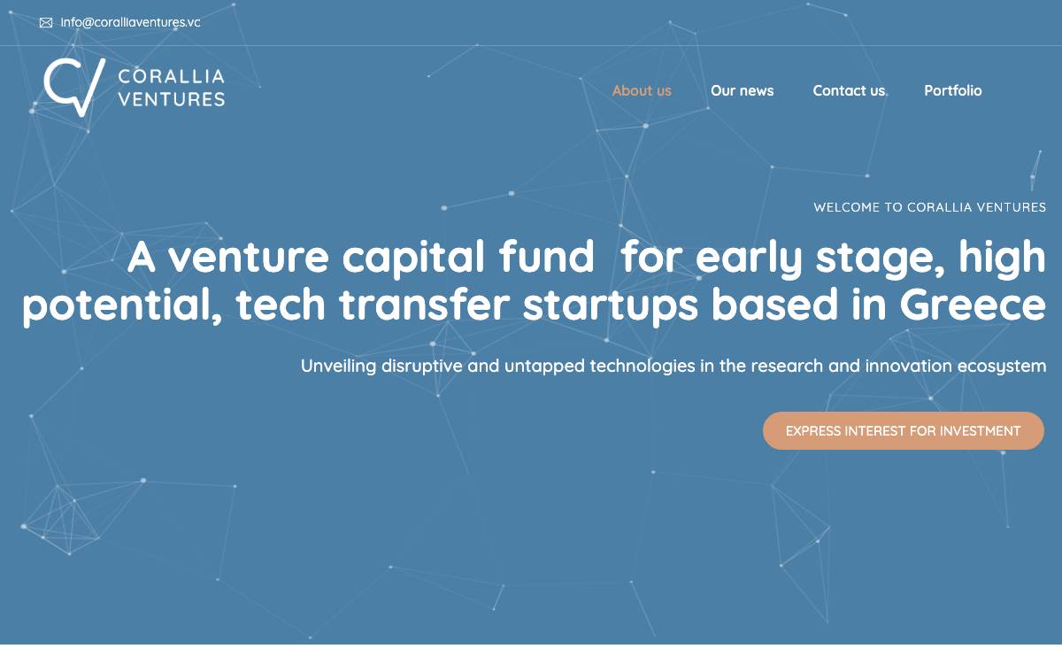 Corallia Ventures website preview