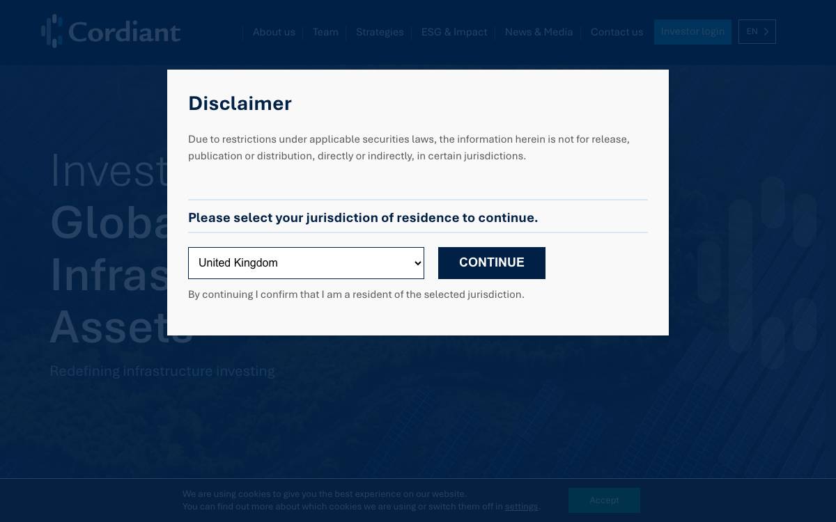 Cordiant Capital Inc. website preview