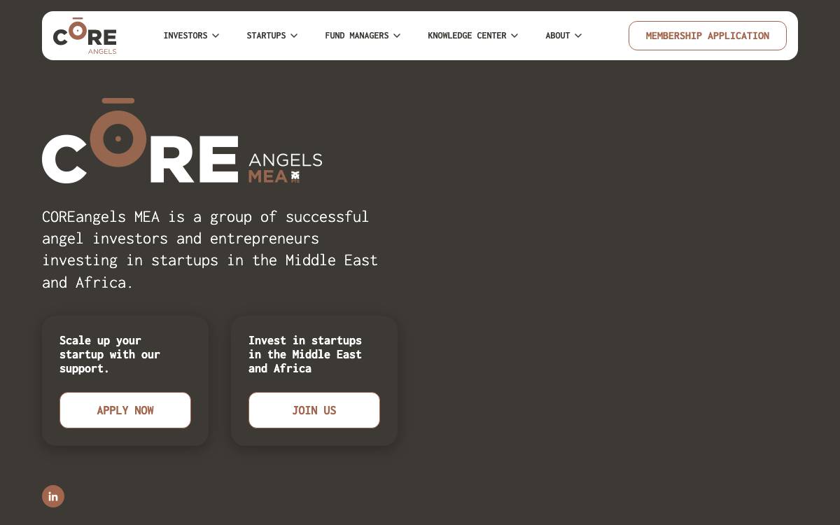Core Angels MEA website preview