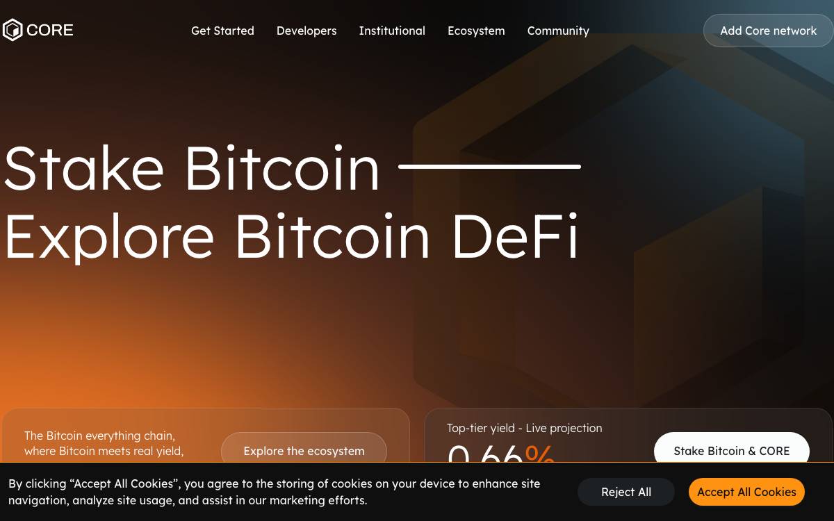 Core DAO website preview