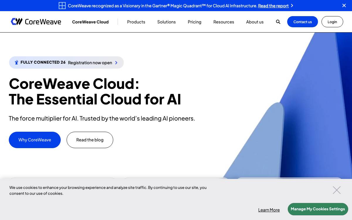 CoreWeave website preview