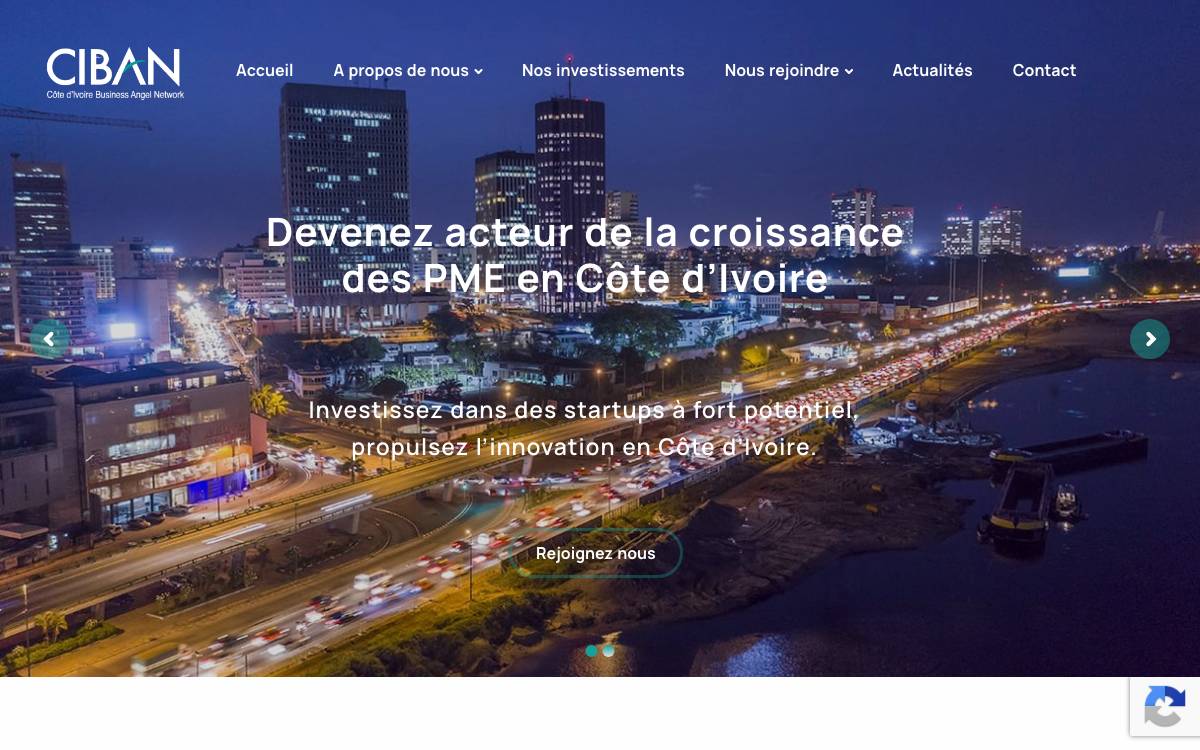 Cote d’Ivoire Business Angel Network website preview