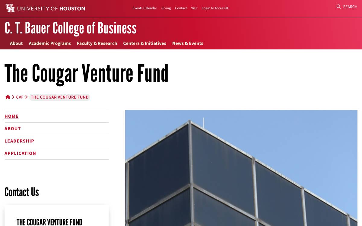 Cougar Venture Fund website preview