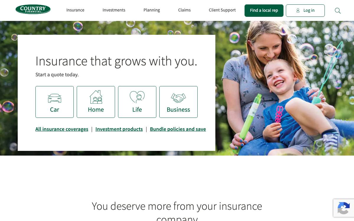 COUNTRY Financial website preview