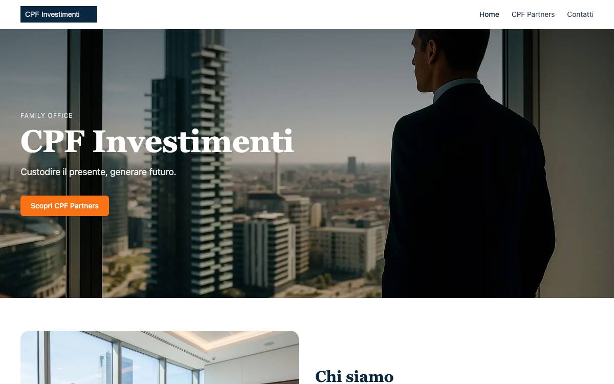CPF Investimenti website preview
