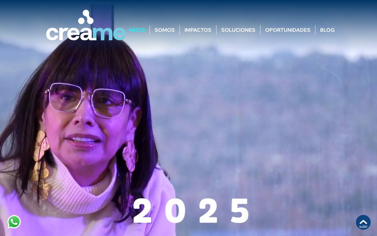 Créame Incubadora de Empresas website preview
