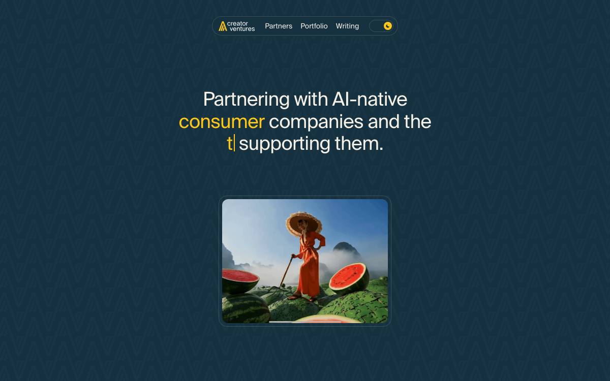 Creator Ventures website preview