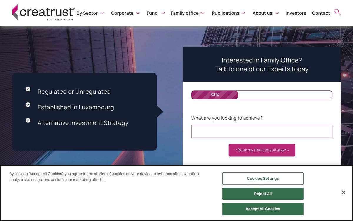 Creatrust website preview