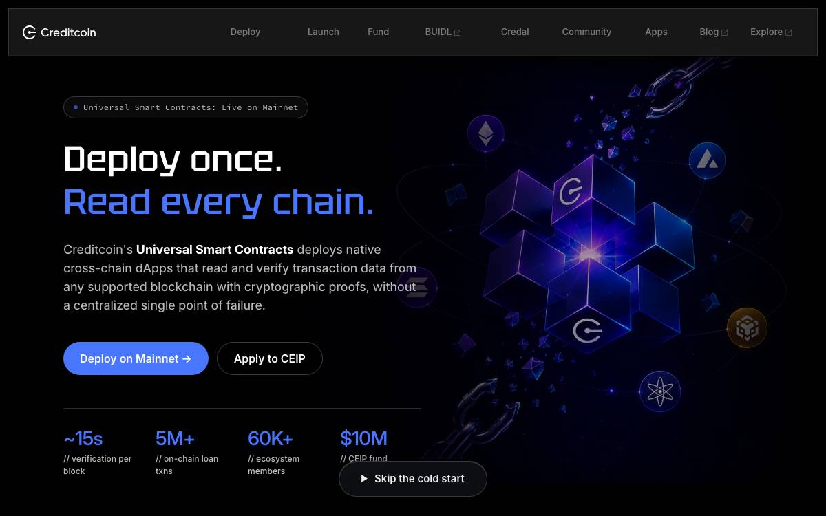 Creditcoin website preview
