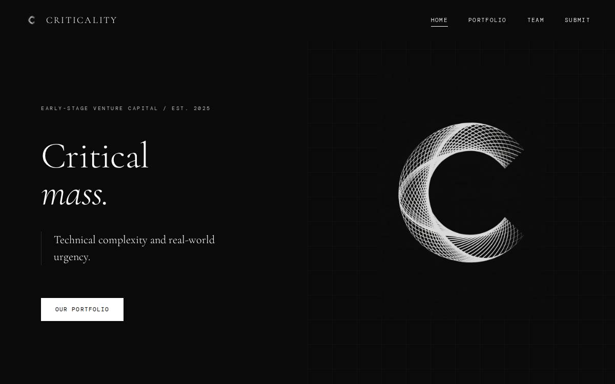 Criticality website preview