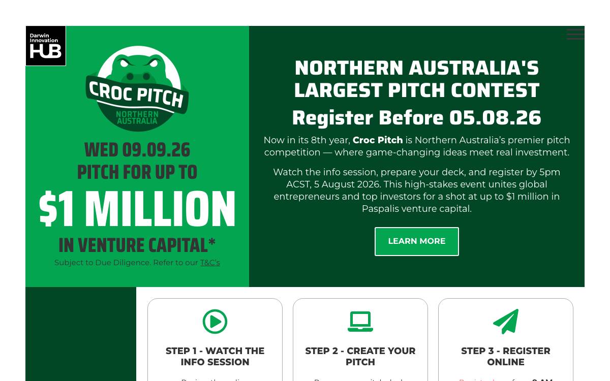 Croc Pitch website preview