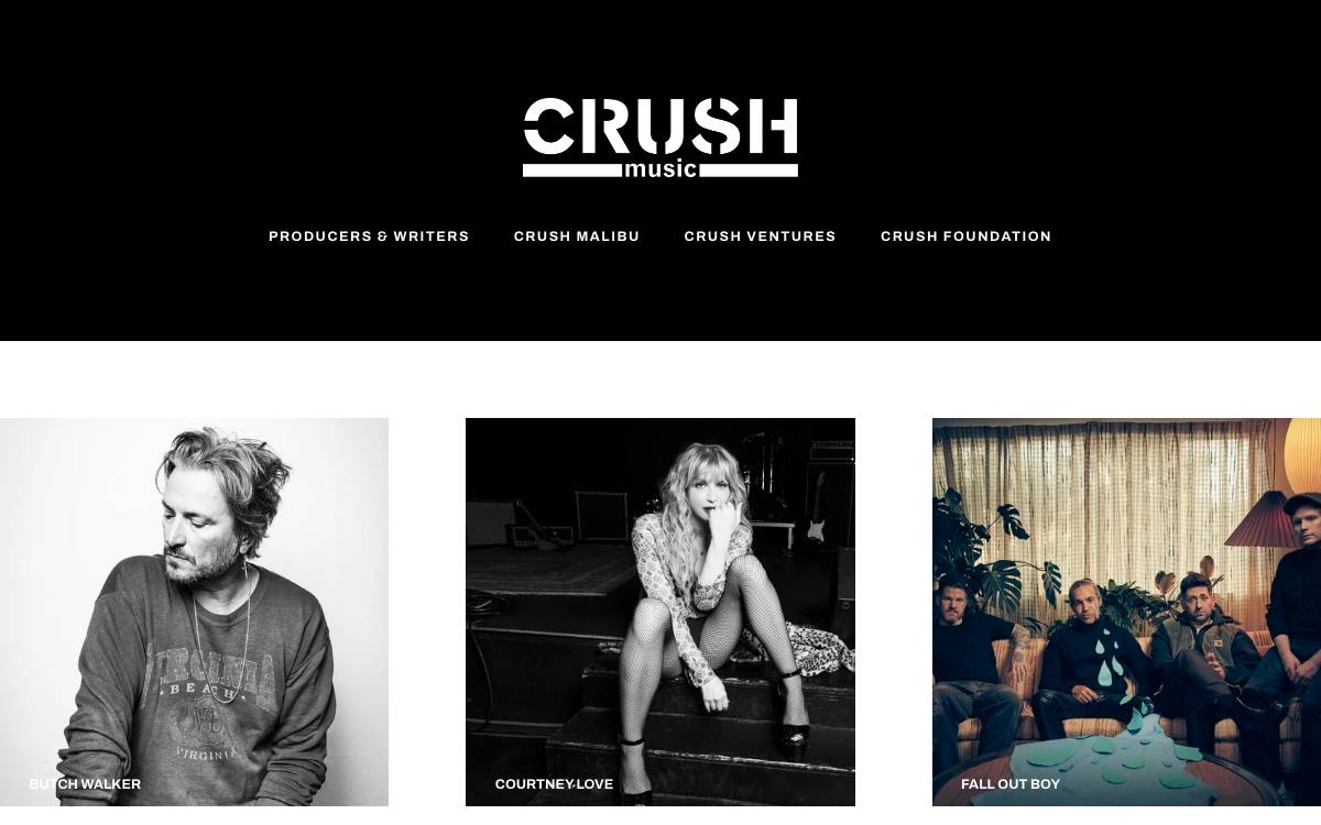 Crush Music website preview