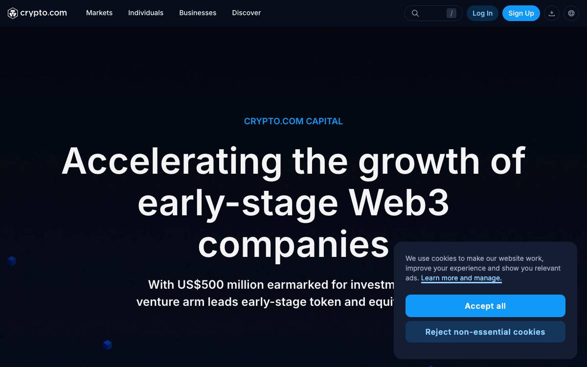 Crypto com Capital website preview