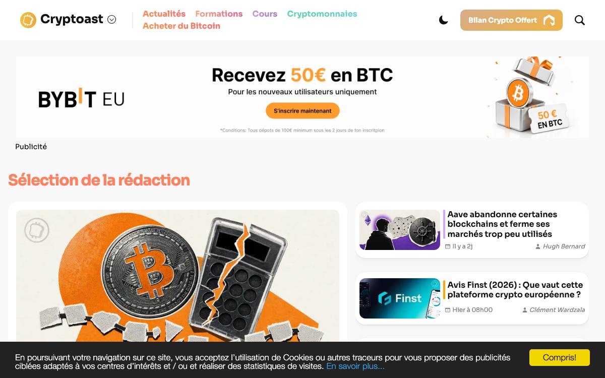 Cryptoast website preview