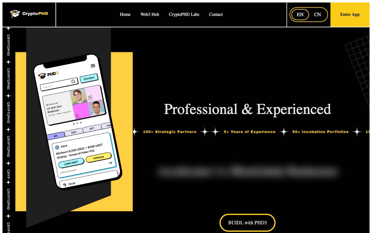 CryptoPhd website preview