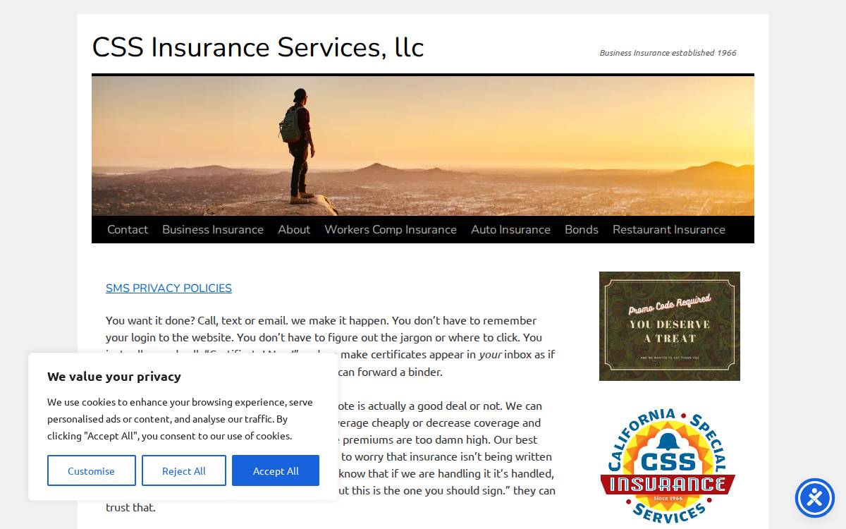CSS Insurance website preview