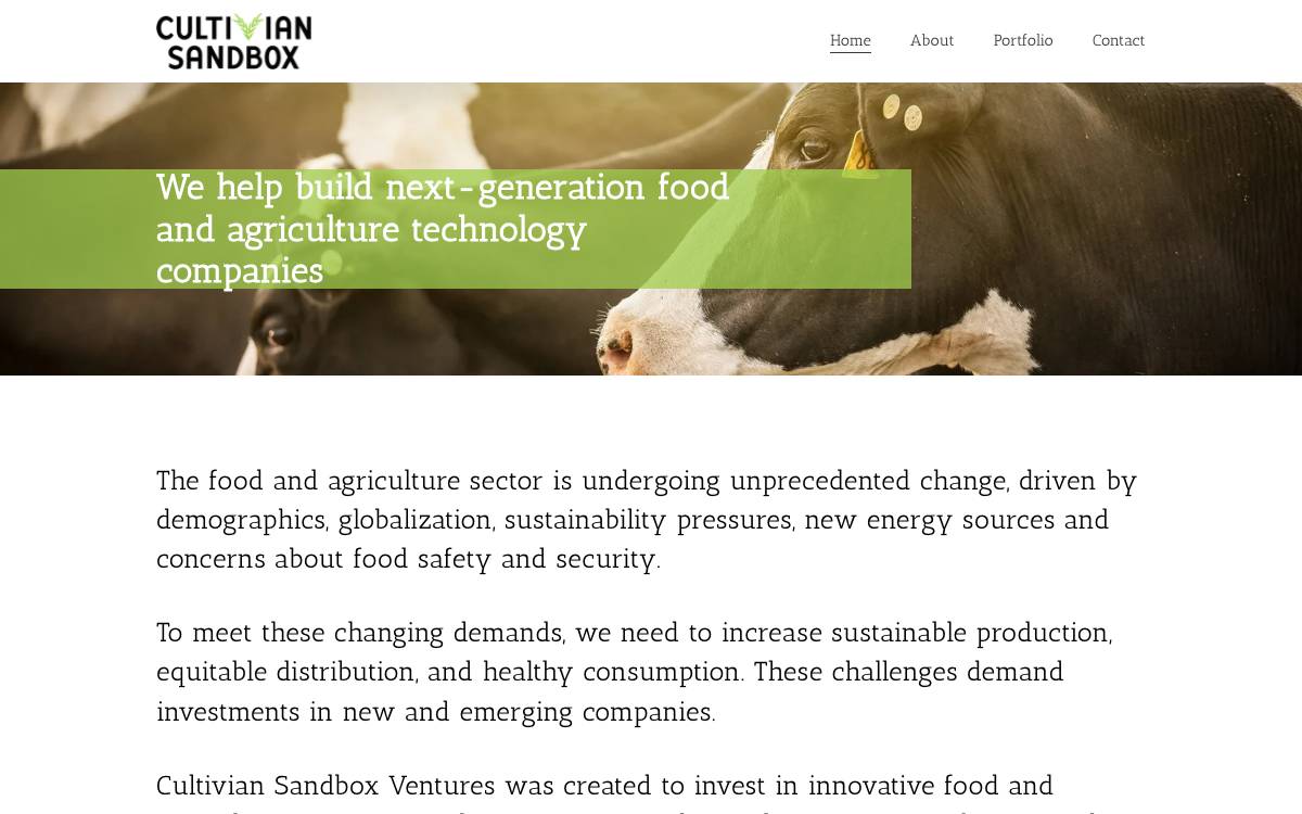 Cultivian Sandbox Ventures website preview