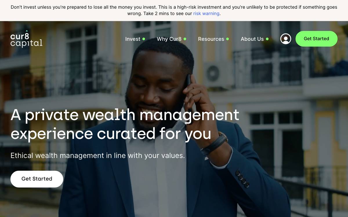 Cur8 Capital website preview