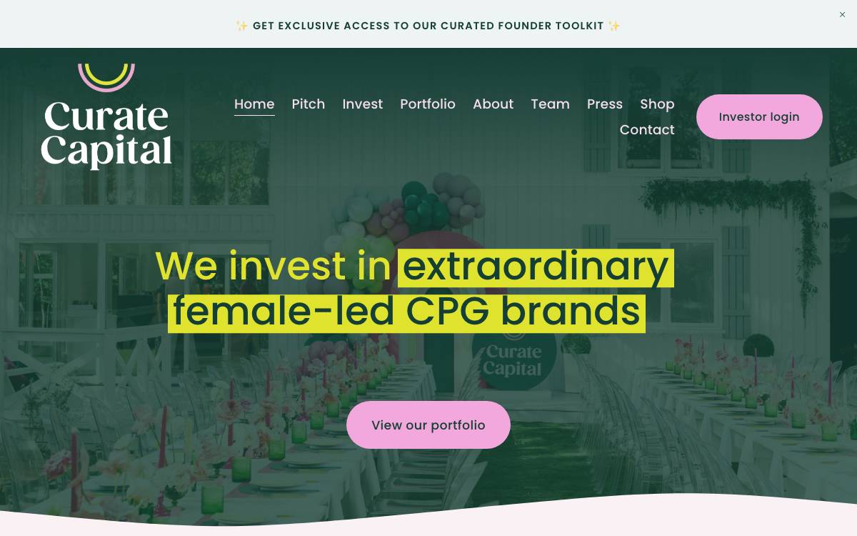Curate Capital website preview