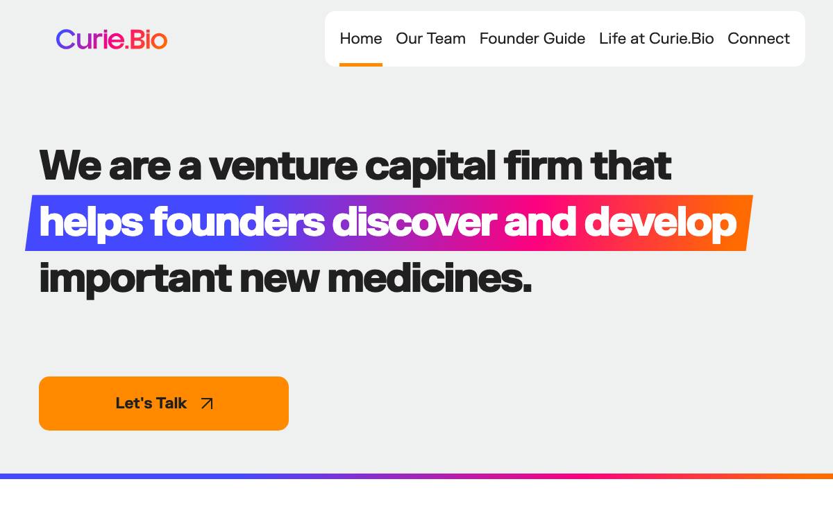 Curie.Bio website preview