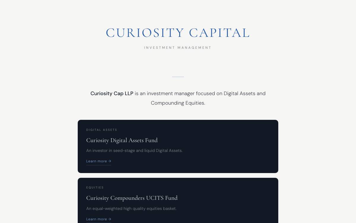 Curiosity Capital website preview