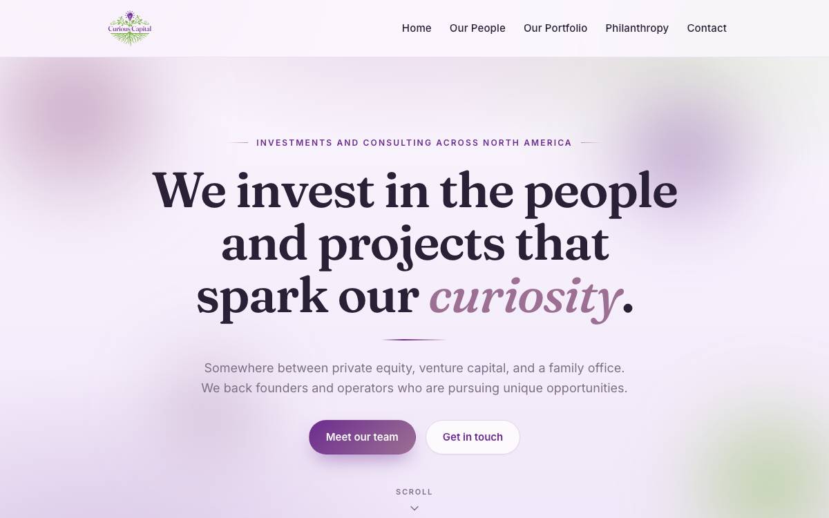 Curious Capital website preview