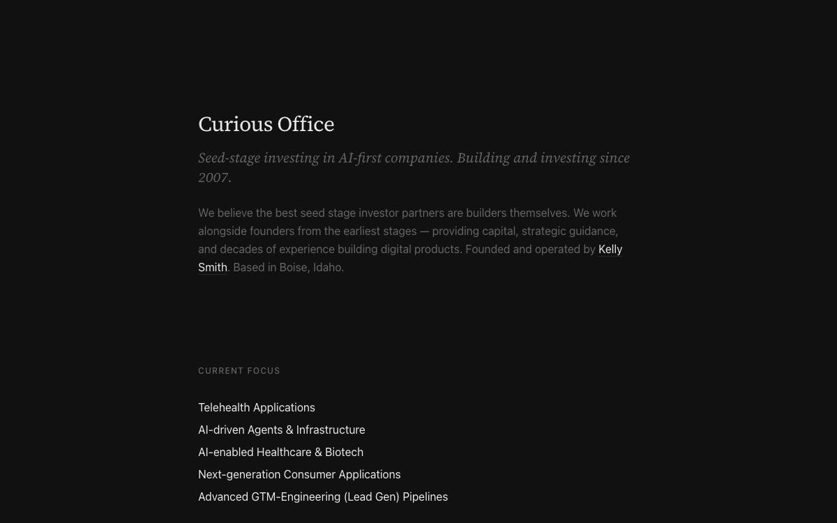 Curious Office Partners website preview