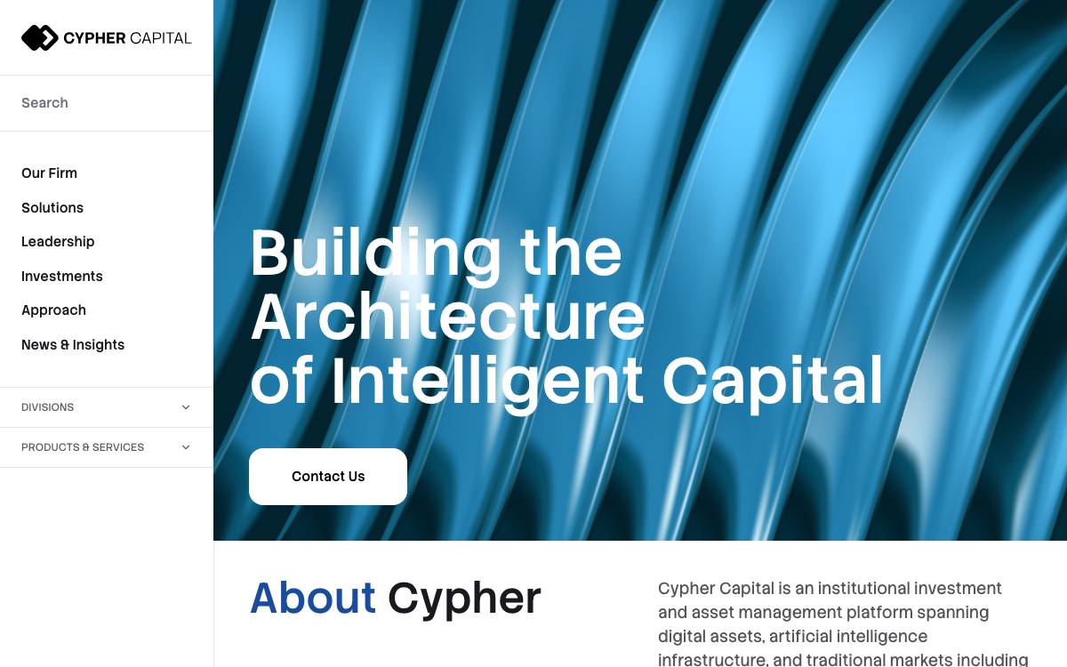 Cypher Capital website preview
