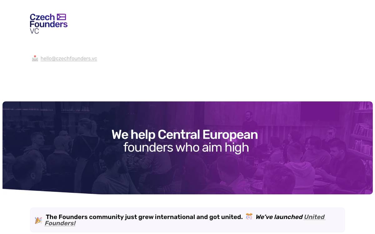 Czech Founders VC website preview