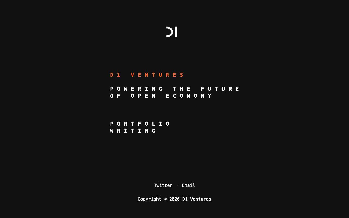 D1 Ventures website preview