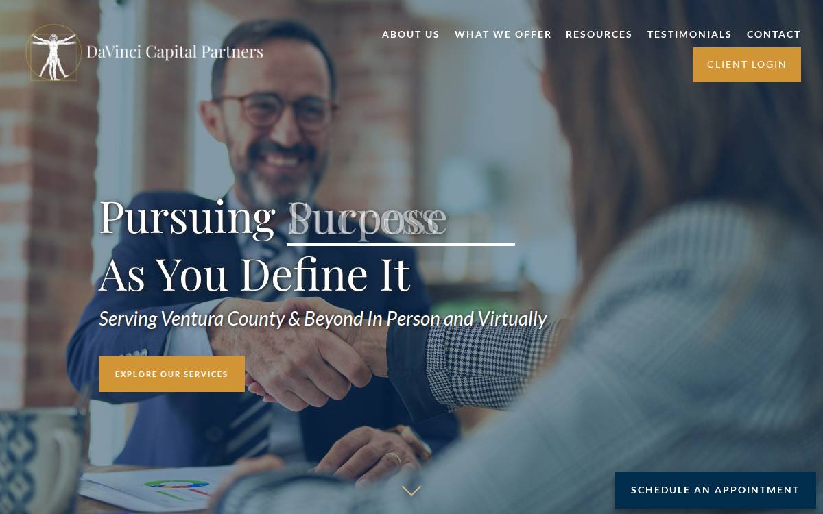 Da Vinci Capital website preview