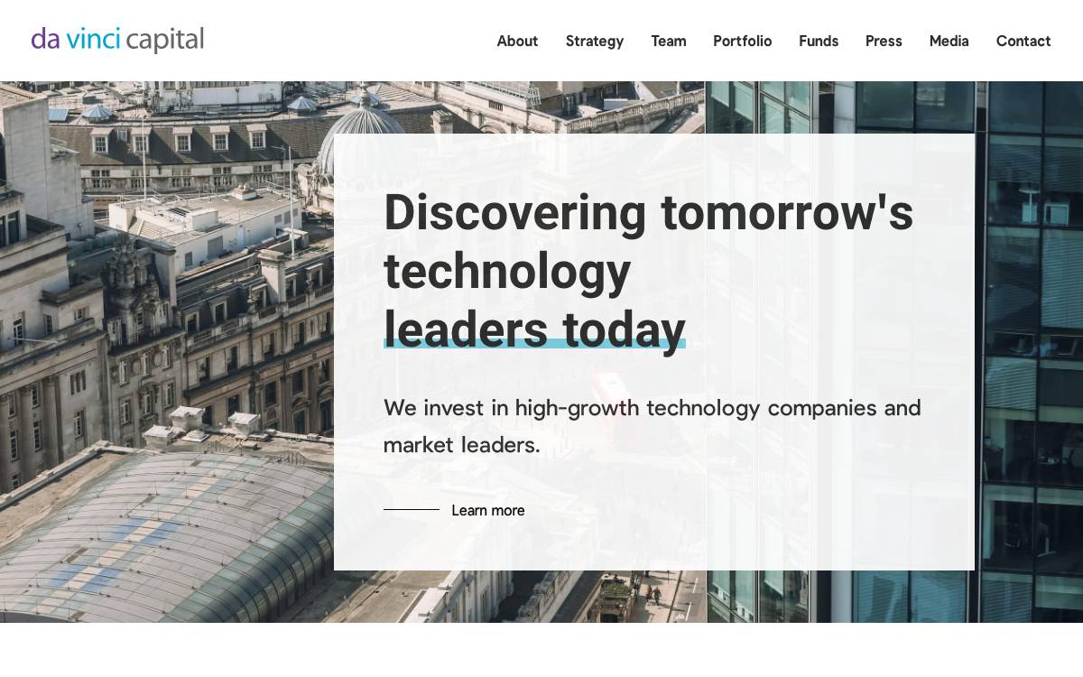 Da Vinci Capital website preview