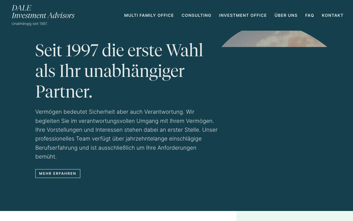 DALE Investment Advisors website preview