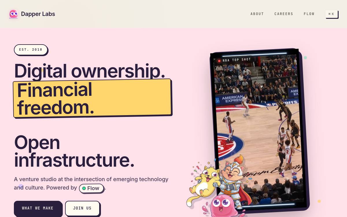 Dapper Labs website preview