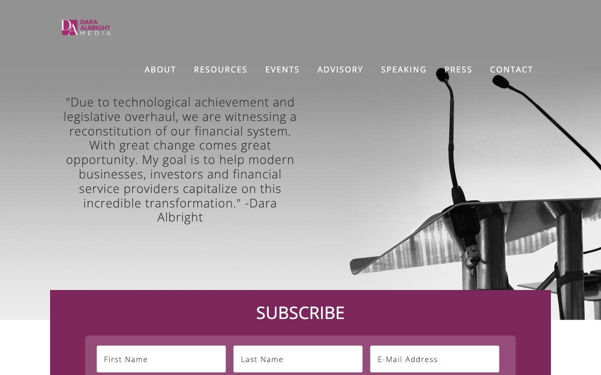 Dara Albright Media website preview