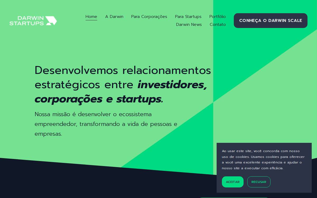 Darwin Startups website preview