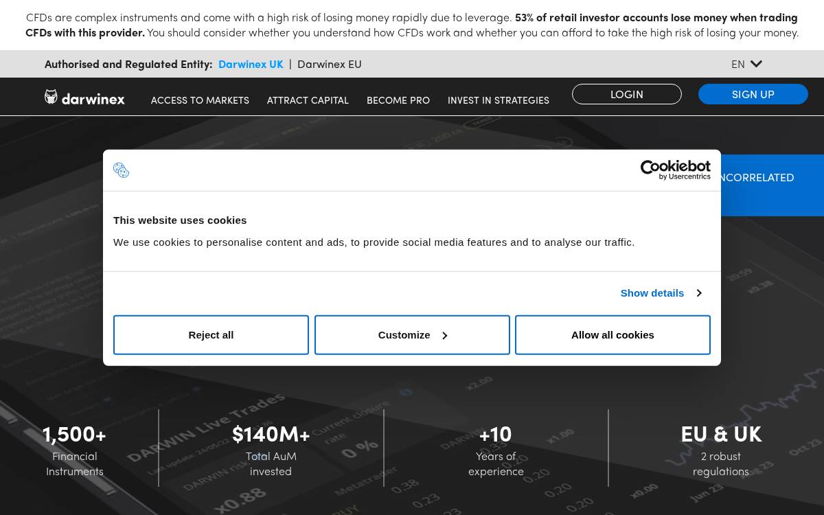Darwinex website preview