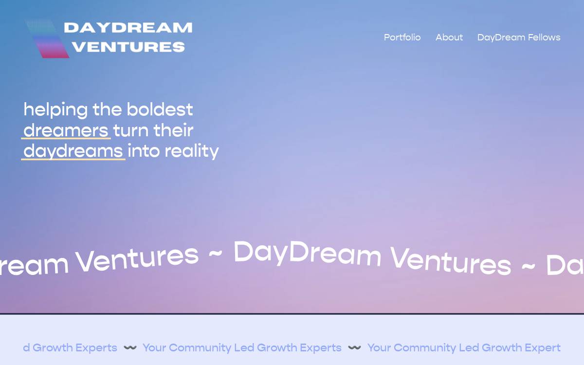 DayDream Ventures website preview